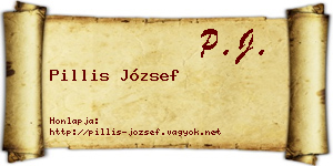 Pillis József névjegykártya